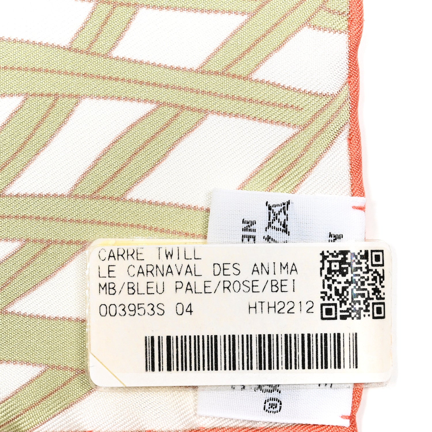 Hermes Silk Le Carnaval des Animaux Scarf 90 Bleu Pale Rose Beige 4 of 4