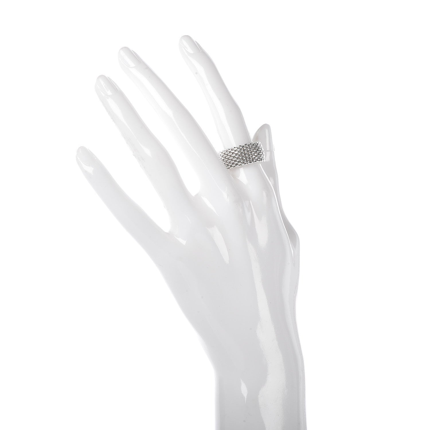Tiffany Sterling Silver Mesh Somerset Ring 2 of 4