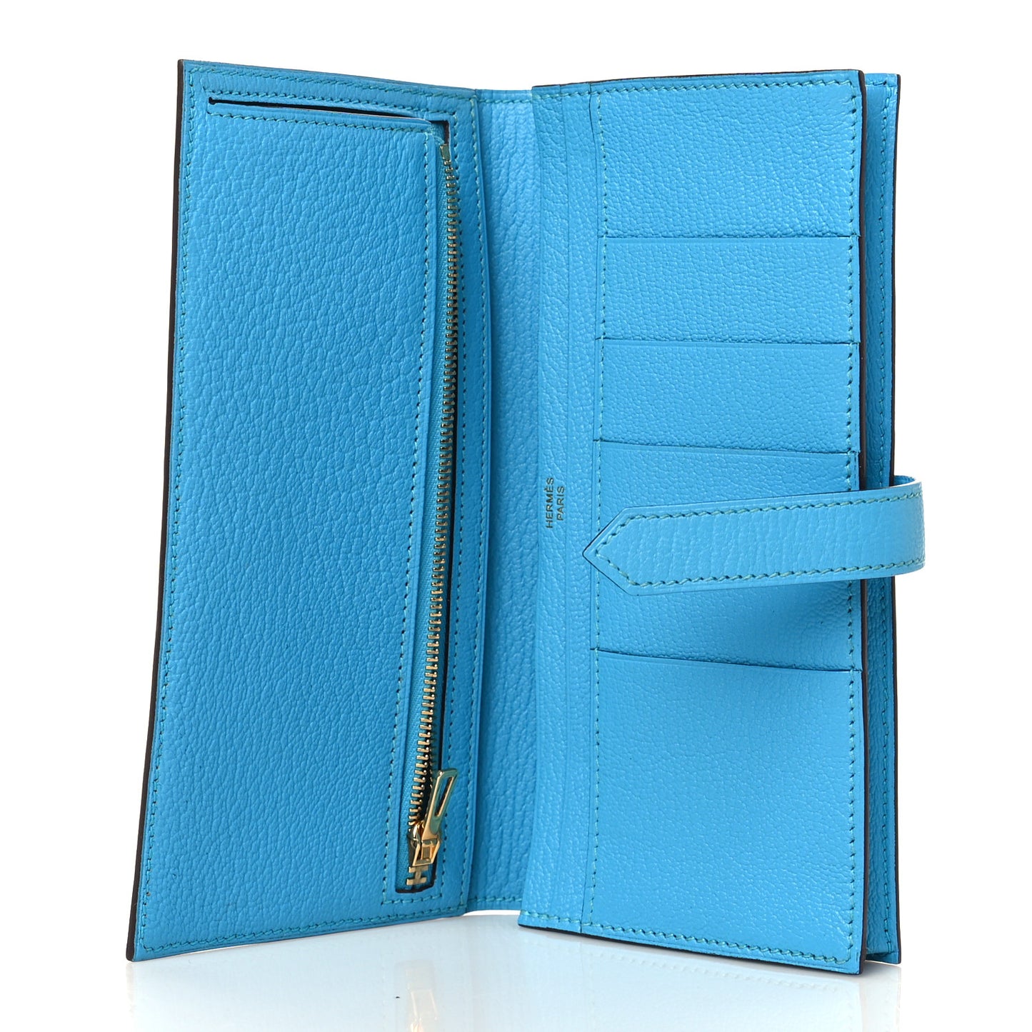 Chevre Mysore Bearn Gusset Wallet Bleu Azteque