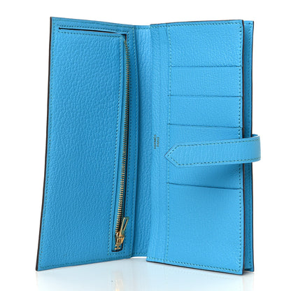 Hermes Chevre Mysore Bearn Gusset Wallet Bleu Azteque 5 of 8