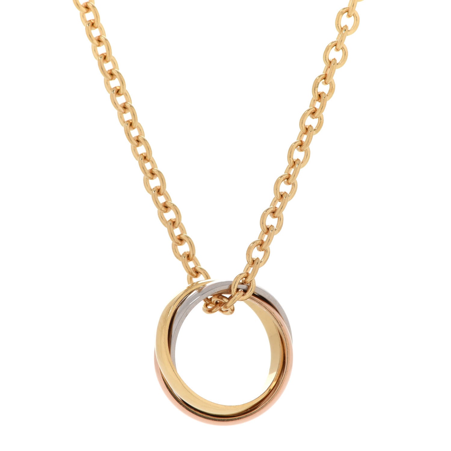 Cartier 18K Pink Yellow White Gold Baby Trinity Pendant Necklace 4 of 9