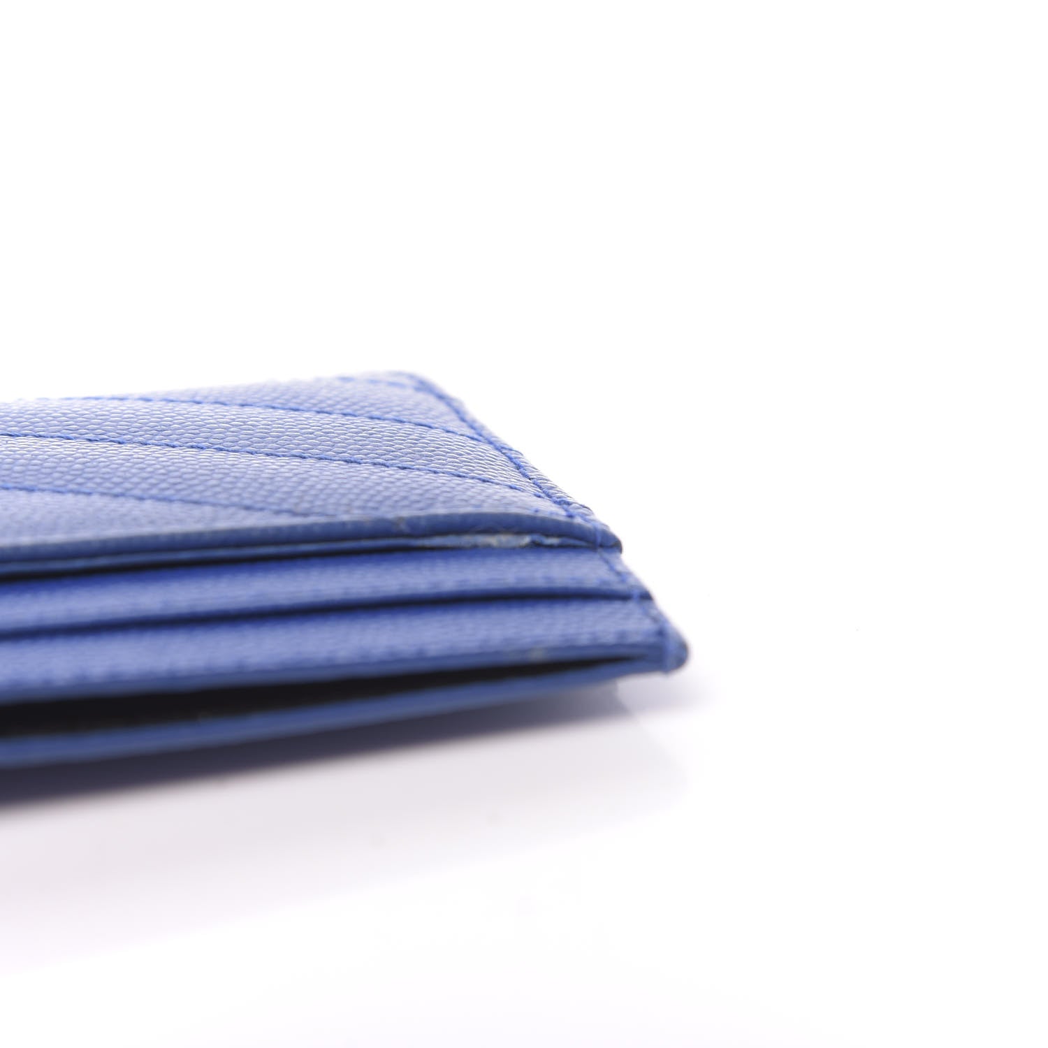 Saint Laurent Grain De Poudre Matelasse Monogram Credit Card Case Blue Majorelle 8 of 10