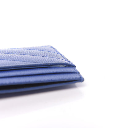 Saint Laurent Grain De Poudre Matelasse Monogram Credit Card Case Blue Majorelle 8 of 10
