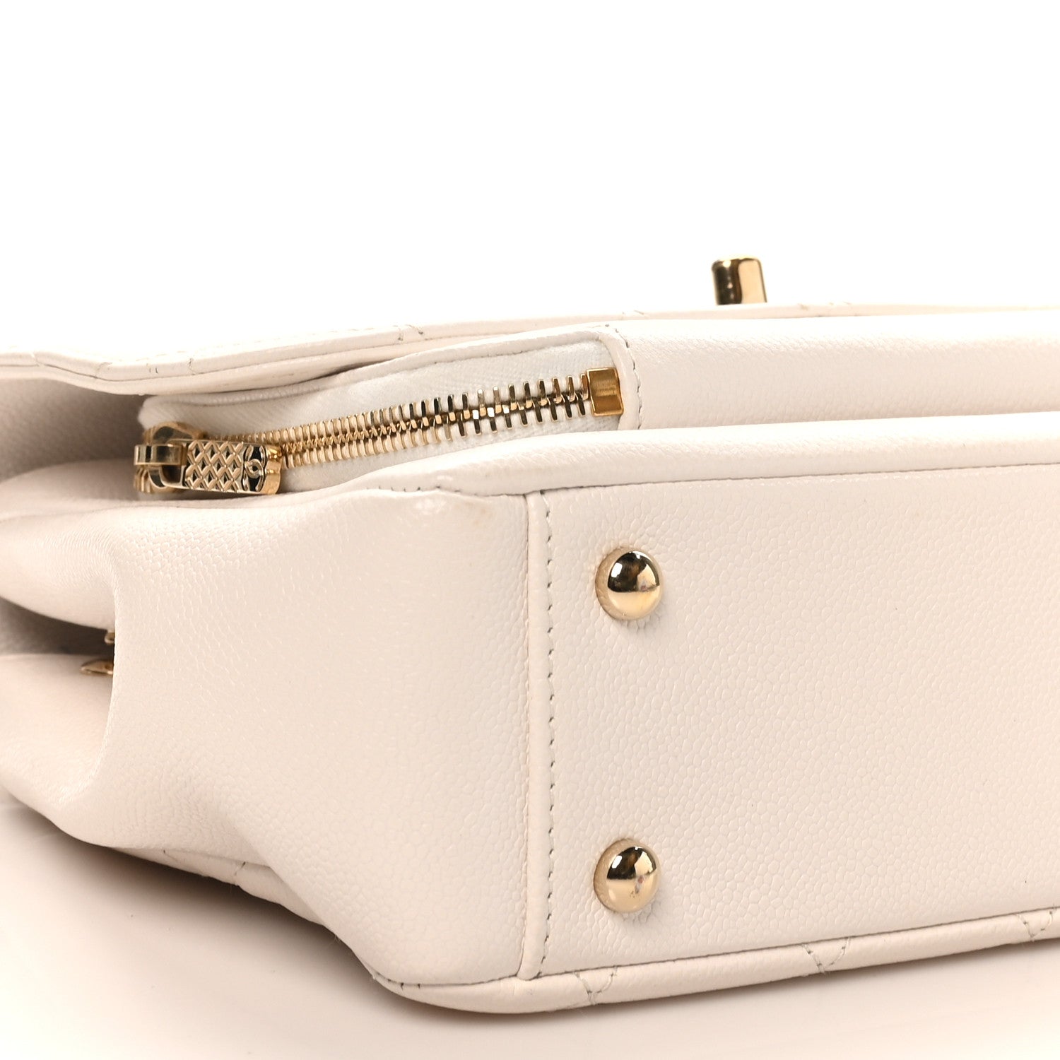 Chanel Caviar Quilted Medium Business Affinity Flap White 9 of 12