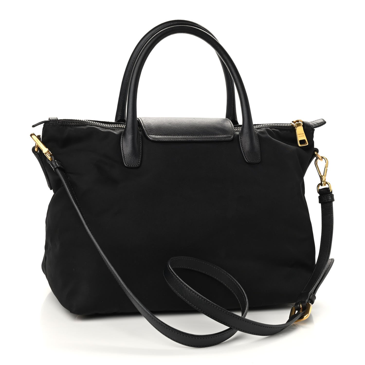 Prada Tessuto Nylon Saffiano Tote Black 3 of 9