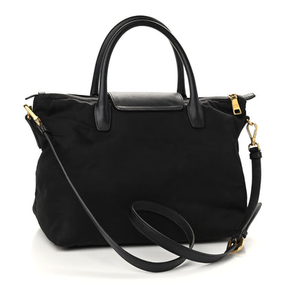 Prada Tessuto Nylon Saffiano Tote Black 3 of 9