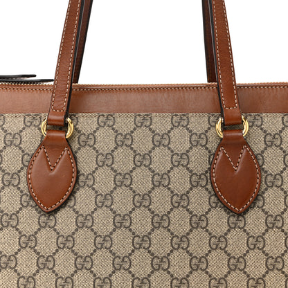 Gucci GG Supreme Monogram Medium Zippered Bucket Tote Beige Tuscany 8 of 15