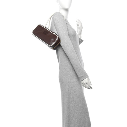 Miu Miu Calfskin Softy Small Beau Contrast Top Handle Bag Briarwood White 2 of 9