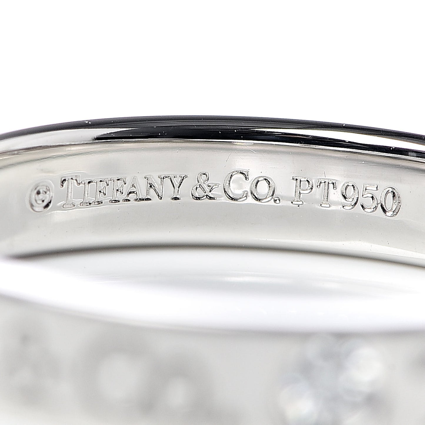Platinum Diamond Logo Band Ring 49 5