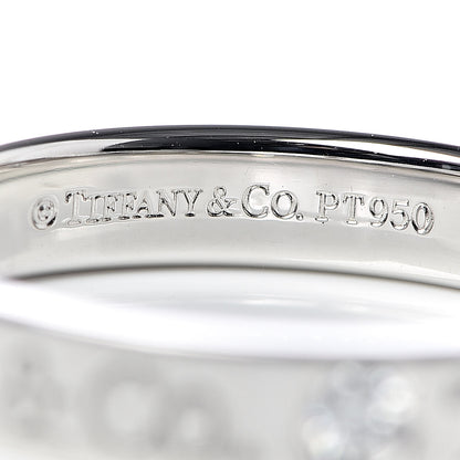 Tiffany Platinum Diamond Logo Band Ring 49 5 4 of 4