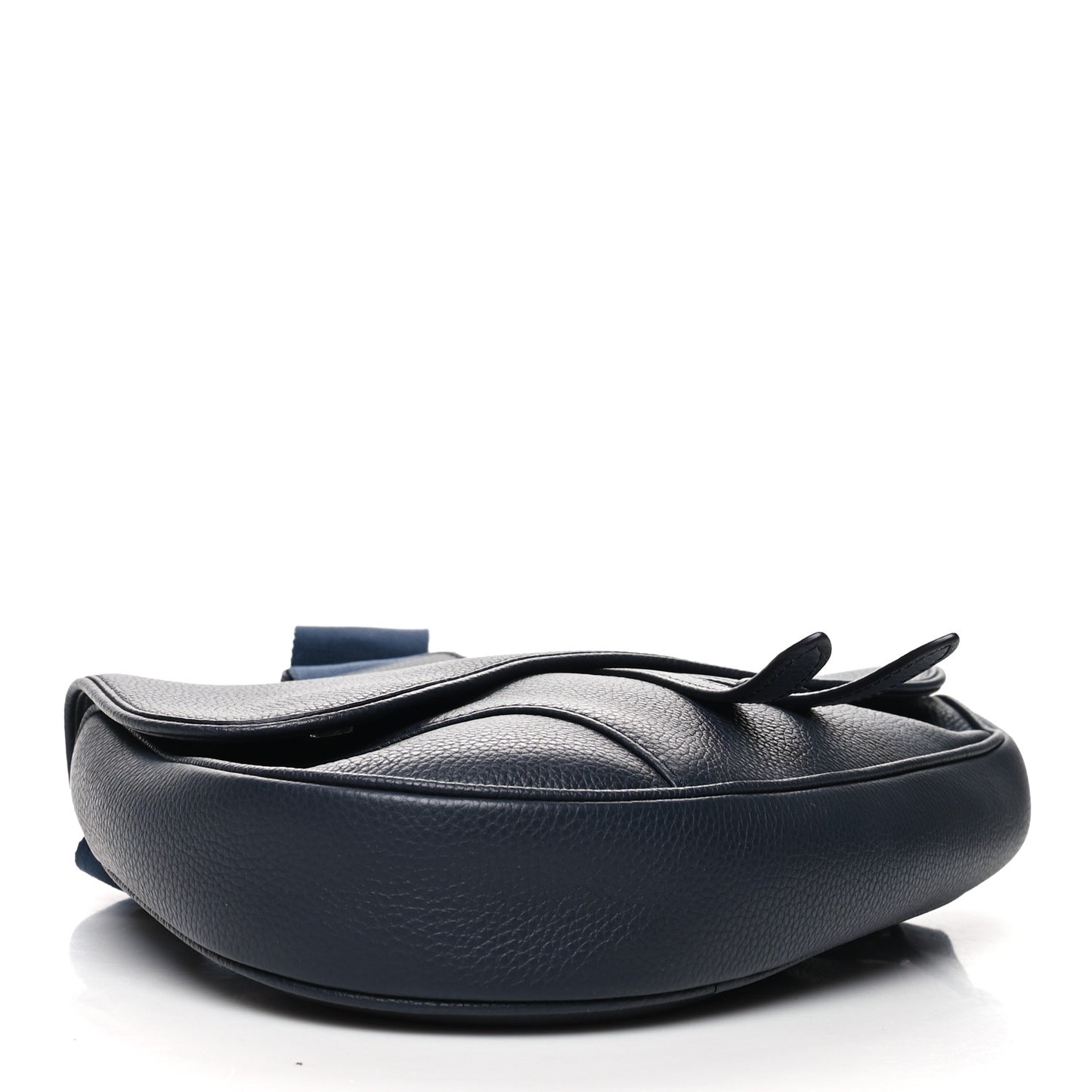 Grained Calfskin Saddle Bag Navy Blue