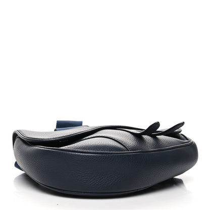 Christian Dior Grained Calfskin Saddle Bag Navy Blue 4 of 10