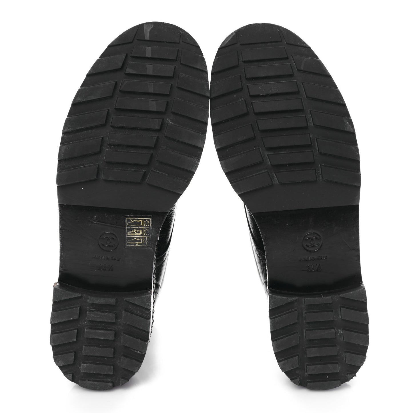 Crackled Calfskin Velvet Pearl Combat Short Boots 38.5 Black