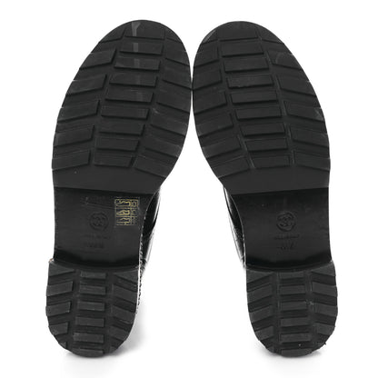 Chanel Crackled Calfskin Velvet Pearl Combat Short Boots 38.5 Black 5 of 9