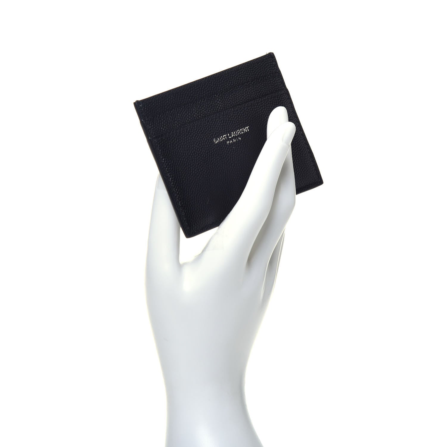 Saint Laurent Grain De Poudre Card Case Black 2 of 8