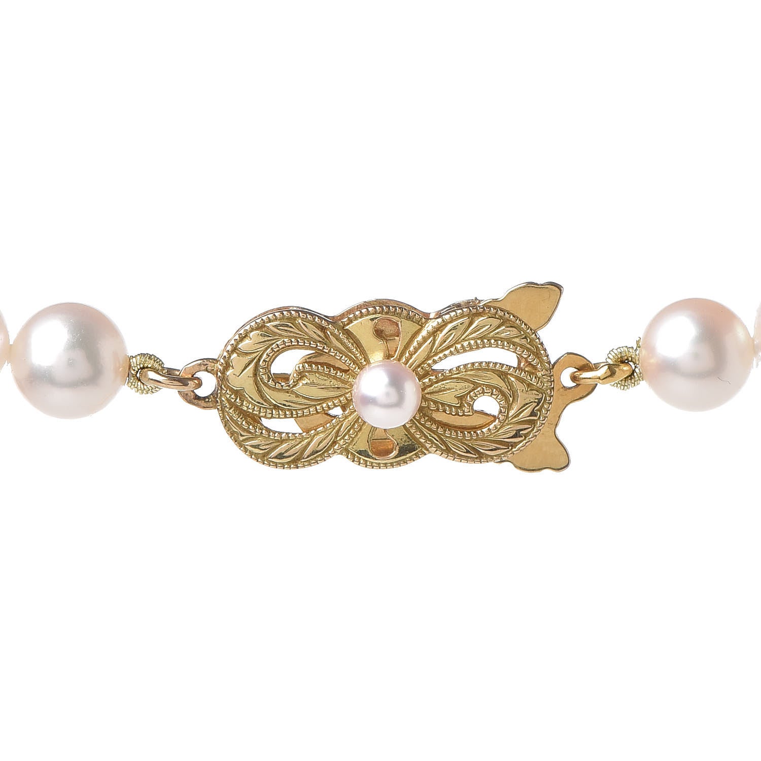 Mikimoto 18K Yellow Gold Akoya Pearl 6mm Strand Necklace 18 4 of 5