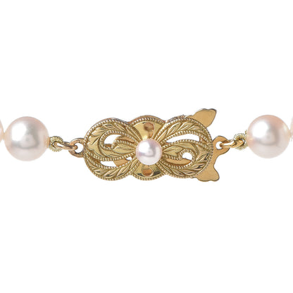 Mikimoto 18K Yellow Gold Akoya Pearl 6mm Strand Necklace 18 4 of 5