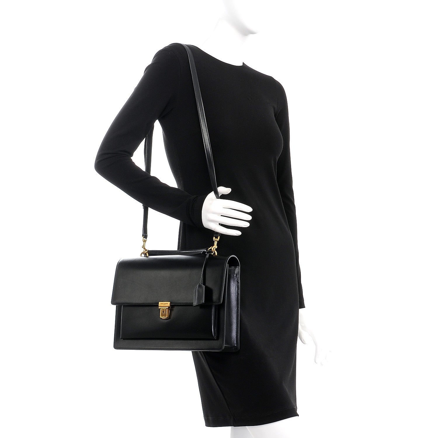 Saint Laurent Calfskin Large Highschool Satchel Black 2 of 10