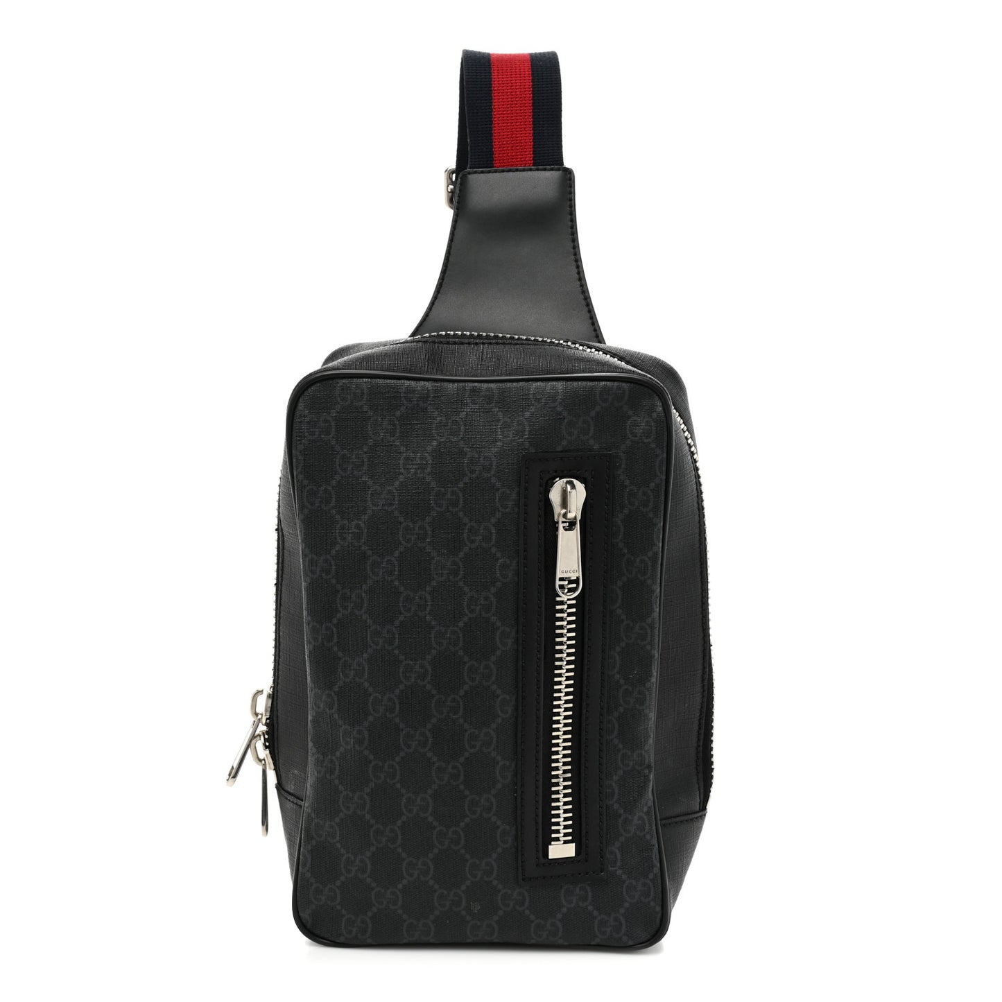 GG Supreme Monogram Web Belt Bag Black Grey