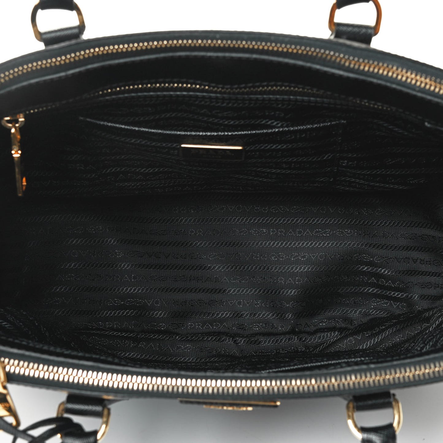 Saffiano Medium Galleria Double Zip Tote Black
