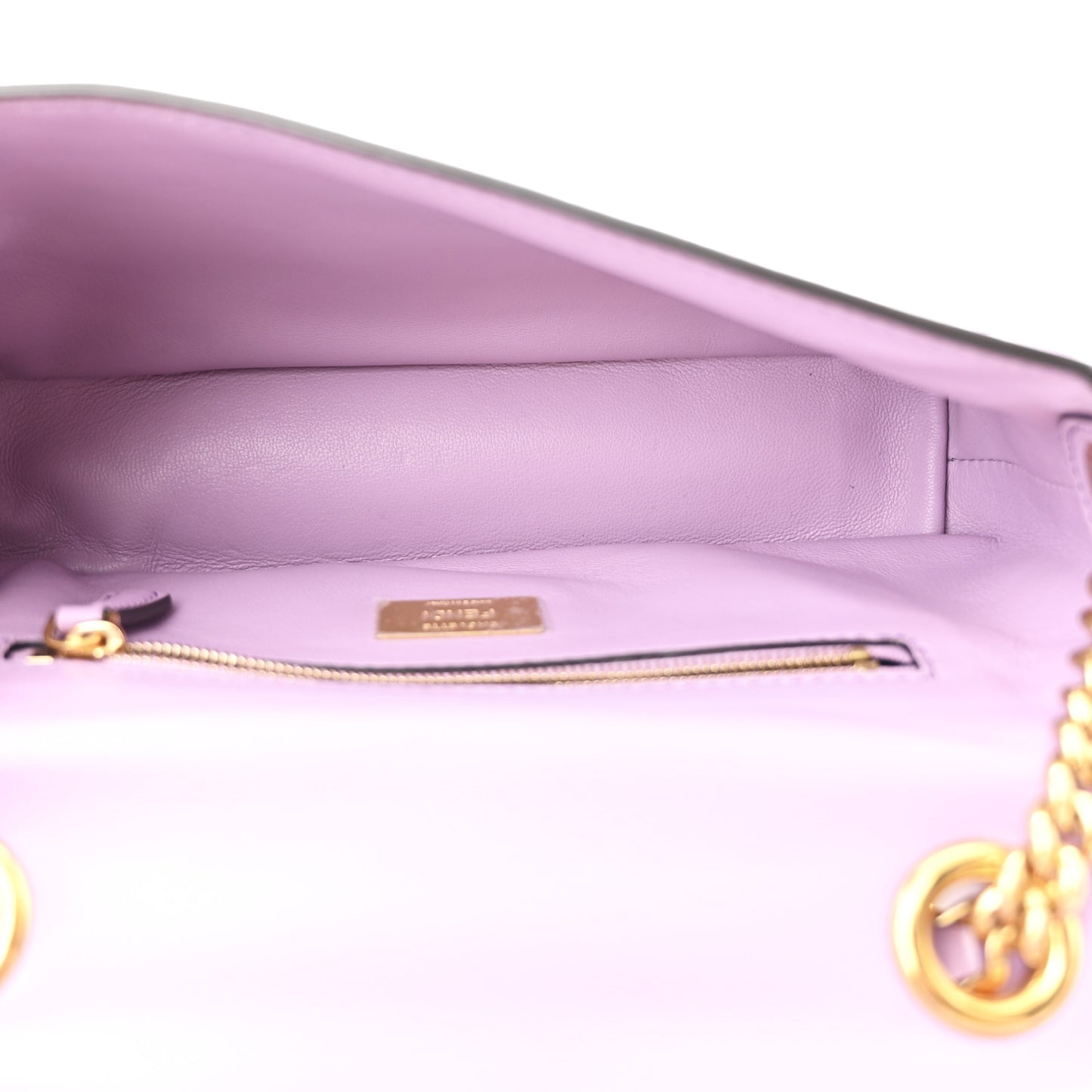 Nappa FF Embossed Small Midi Chain Baguette Violetta
