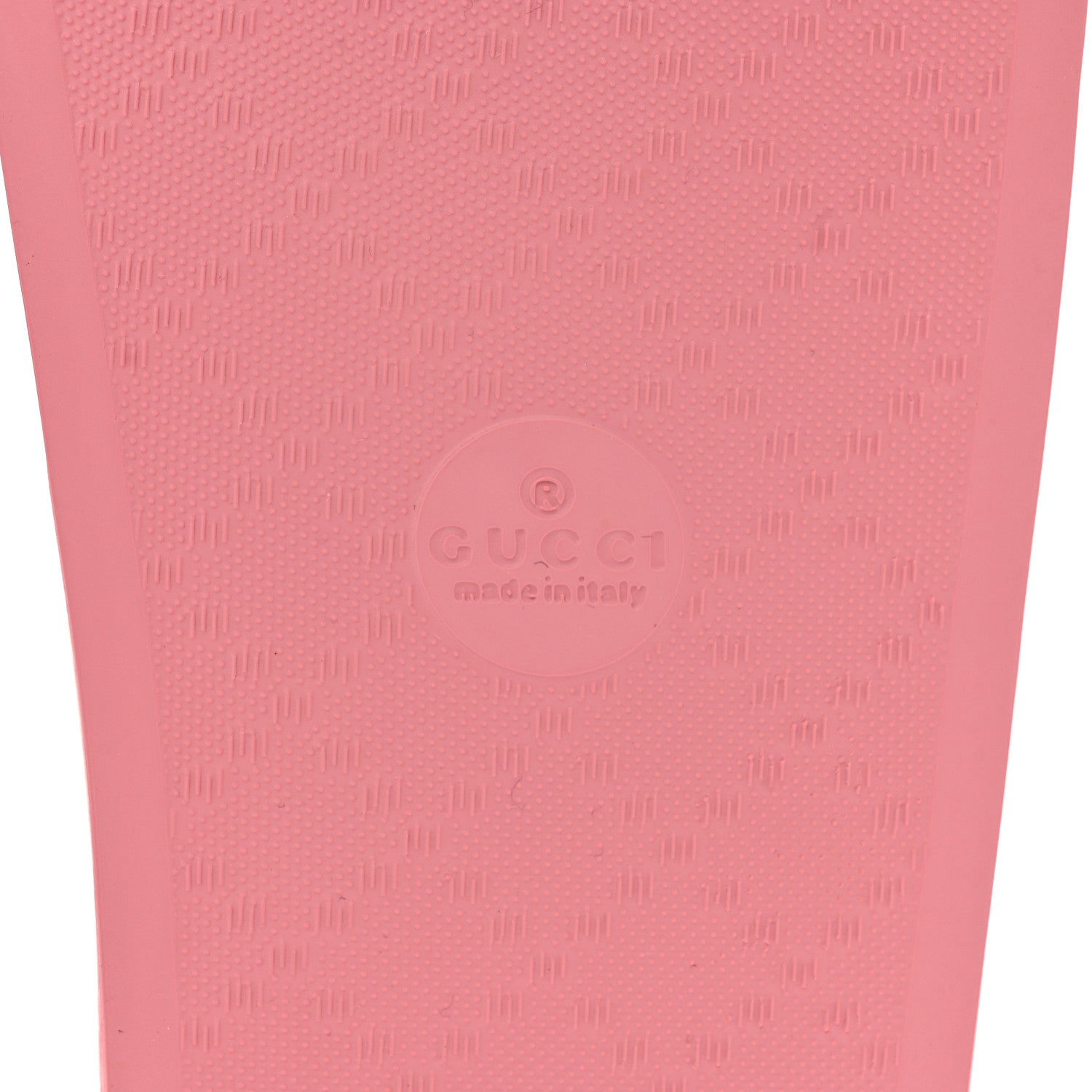 Gucci Rubber GG Monogram Perforated Womens Slide Sandals 38 Rose Box 6 of 8