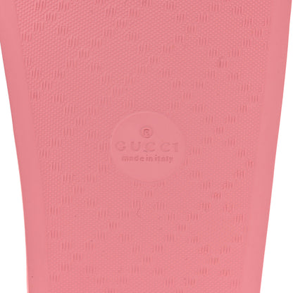 Gucci Rubber GG Monogram Perforated Womens Slide Sandals 38 Rose Box 6 of 8