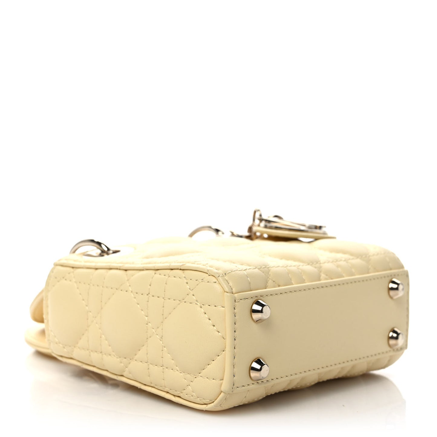 Lambskin Cannage Micro Lady Dior Soft Yellow