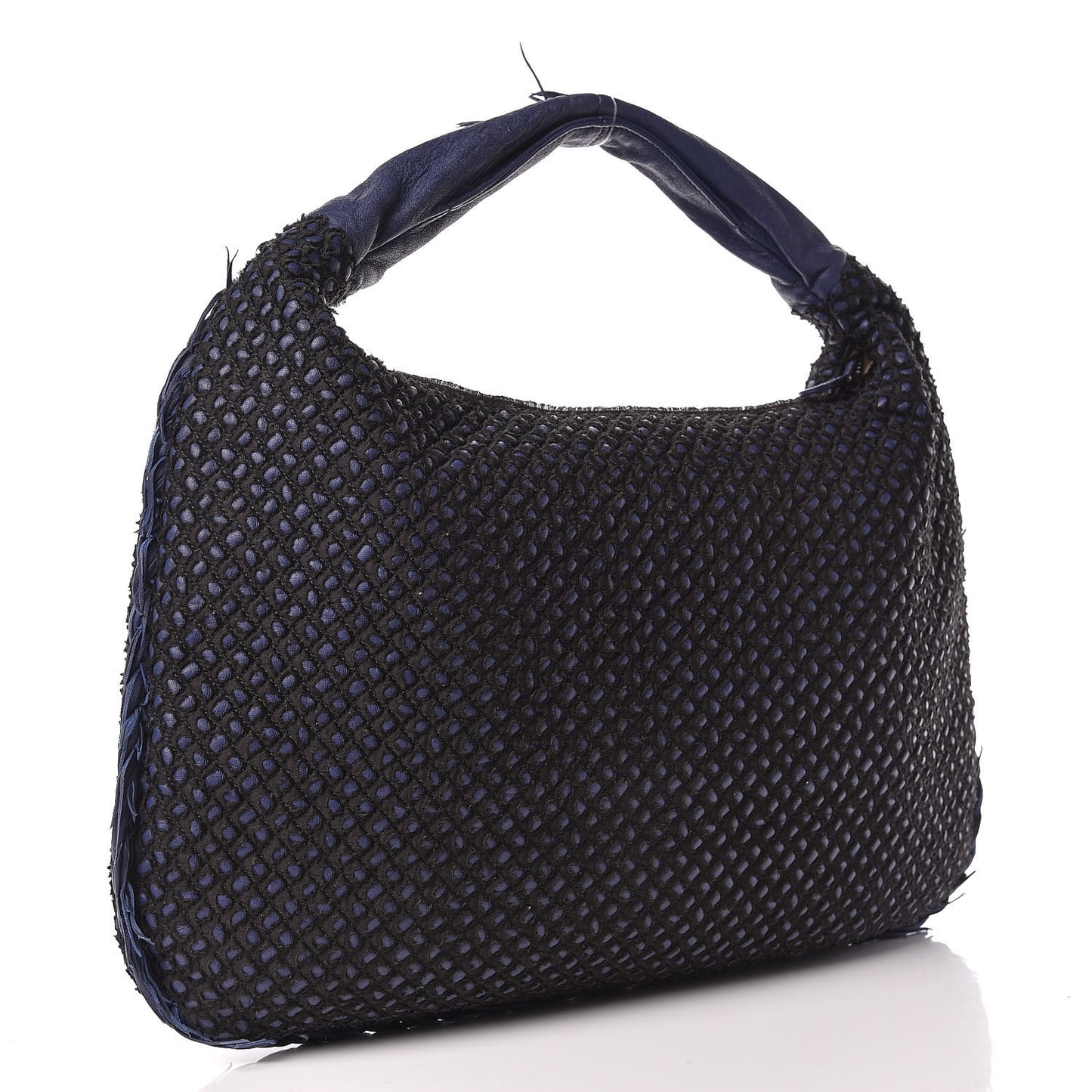 Nappa Silk Mini Ponza Devore Fuzzy Hobo Indigo