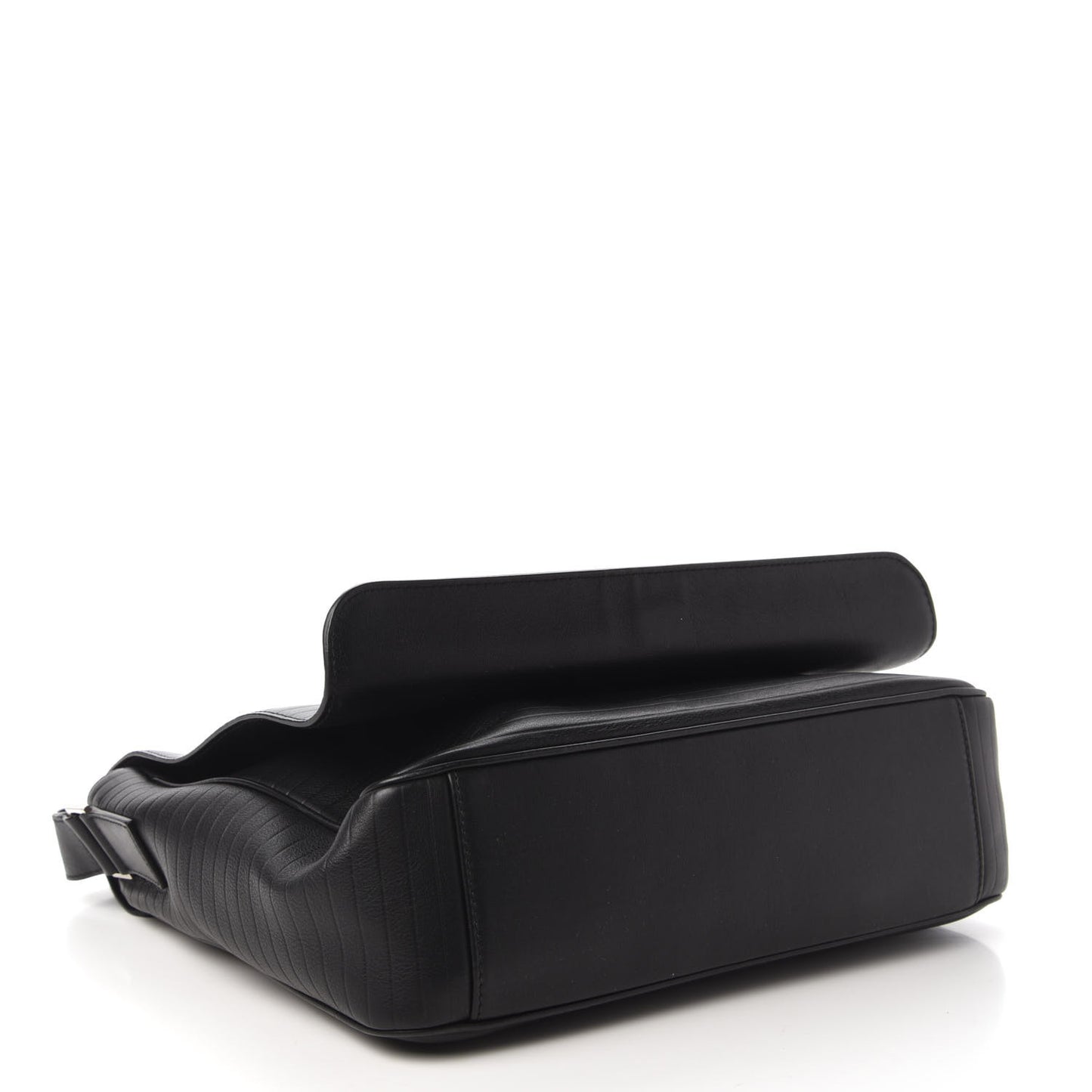 HOMME Calfskin Ribbed Messenger Black