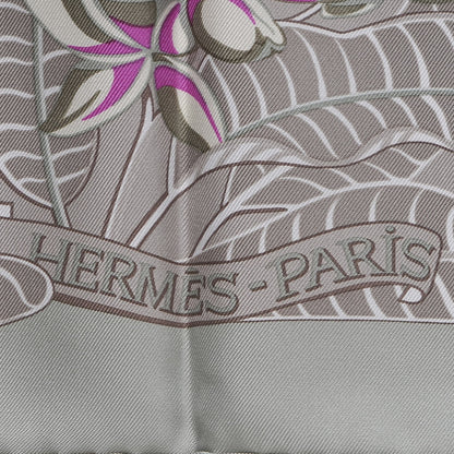 Hermes Silk Flamingo Party Scarf 90 Vert Argile Mastic Mauve 3 of 6