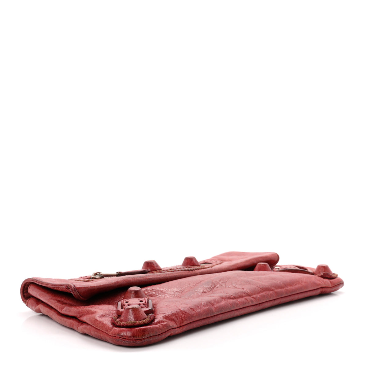 Agneau Giant Brogues Hardware Envelope Clutch Pourpre