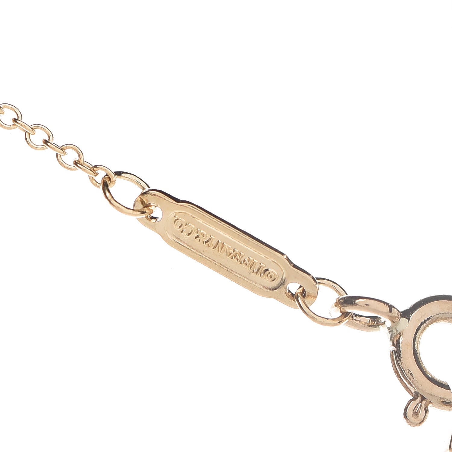 Tiffany 18K Yellow Gold Small T Smile Pendant Necklace 6 of 7