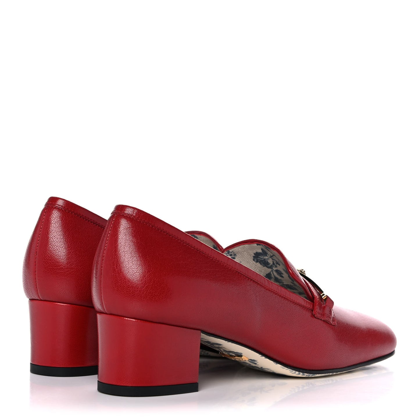 Goatskin Feline Ginger Loafer Pumps 37 Hibiscus Red Blue