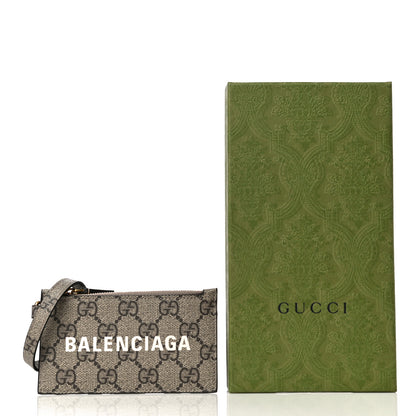 Gucci X BALENCIAGA GG Supreme Monogram Logo Card Case With Strap Beige Ebony 10 of 10
