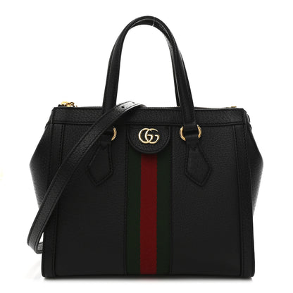 Gucci Textured Calfskin Web Small Ophidia Tote Bag Black 1 of 10