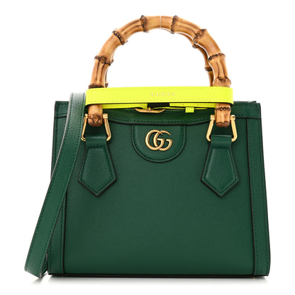 Gucci Wonka Grain Calfskin Mini Diana Tote Bag Green Yellow Fluo 1 of 10