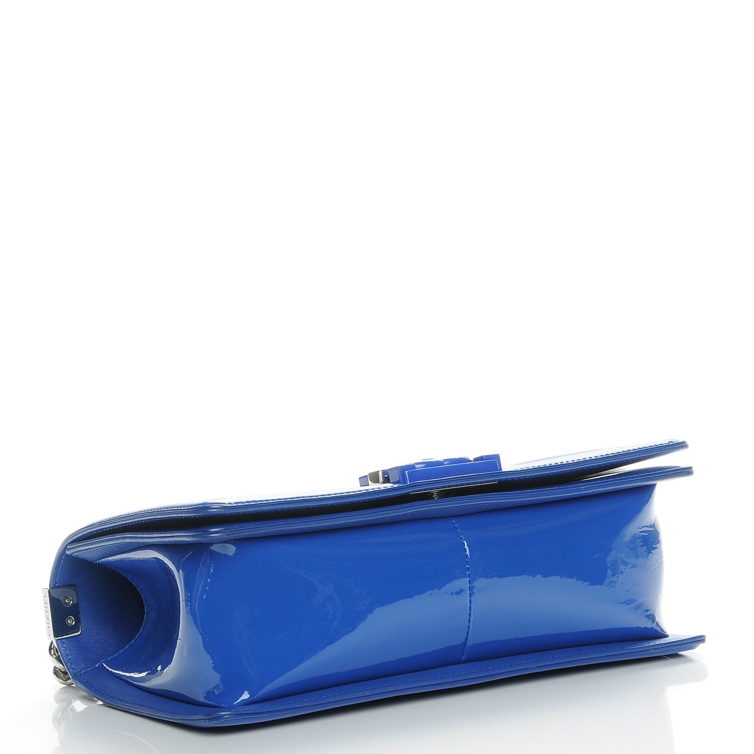 Chanel Patent Calfskin Medium Plexiglass Boy Flap Blue 5 of 9