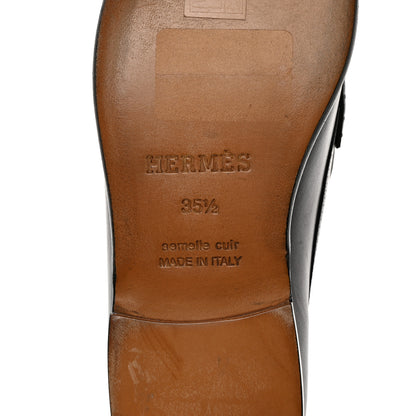 Hermes Calfskin Womens Kennedy Loafers 35.5 Black 7 of 9
