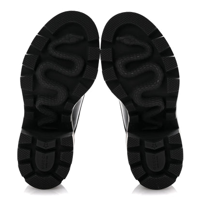 Gucci Apollo Calfskin GG Supreme Nappa Samoa Quilted Lace Up Ankle Boots 35 Black 6 of 10