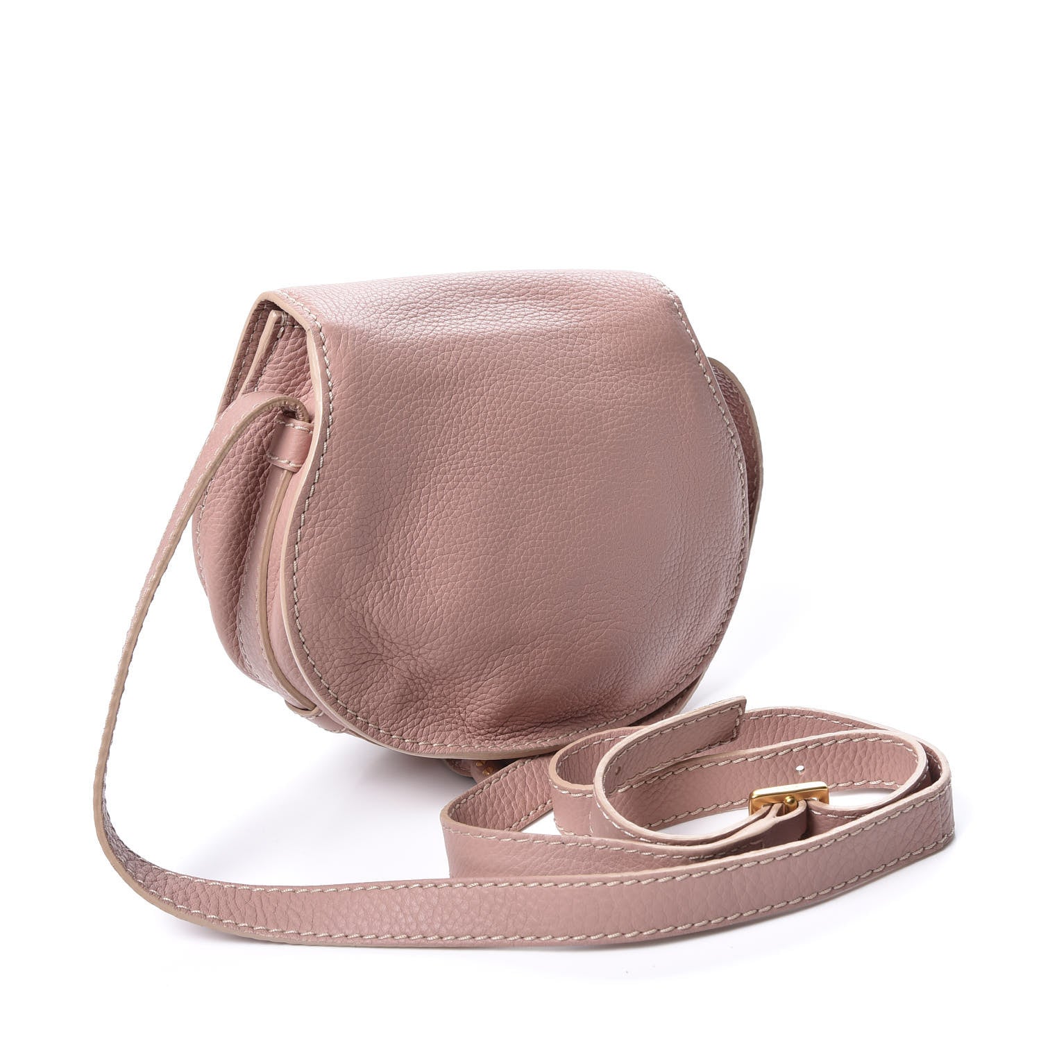Chloe Grained Calfskin Small Marcie Saddle Bag Anemone Pink 2 of 8