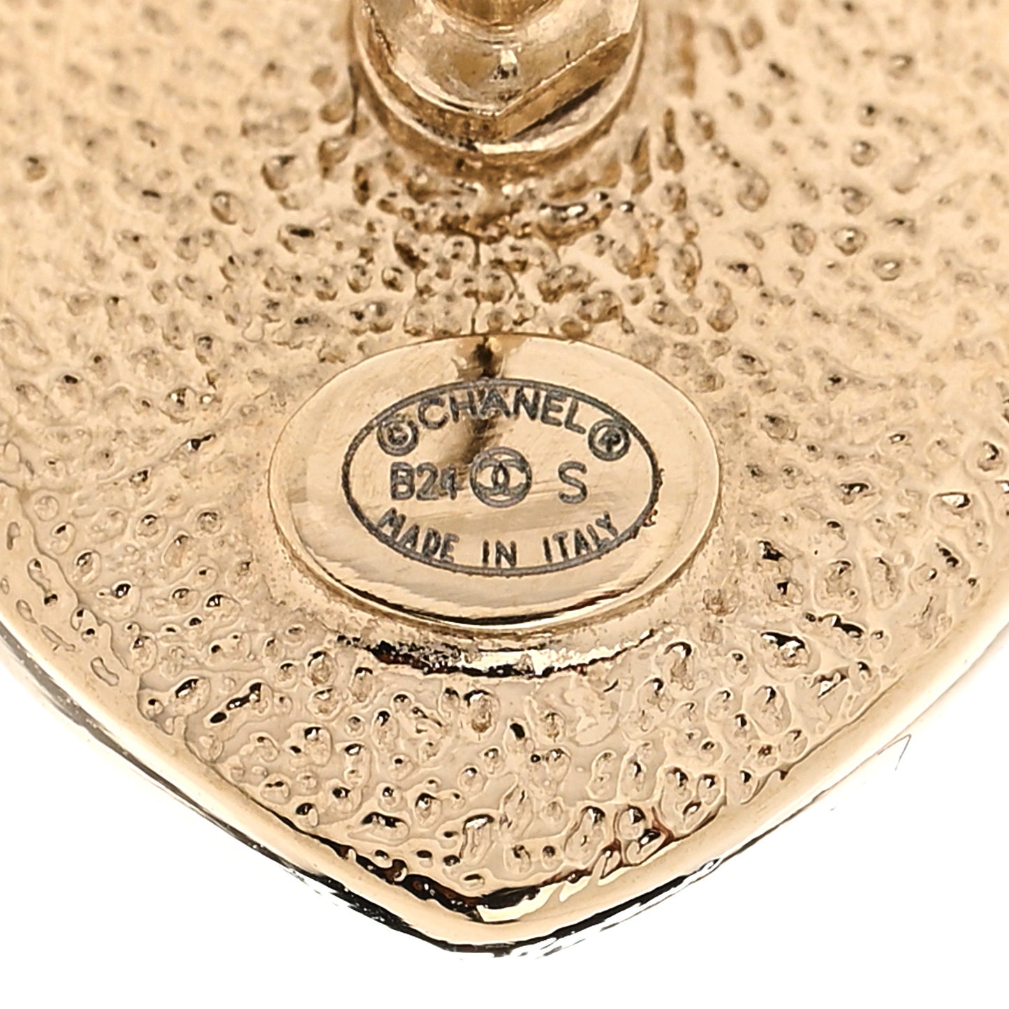 Crystal CC Resin Heart Earrings Gold Pink White