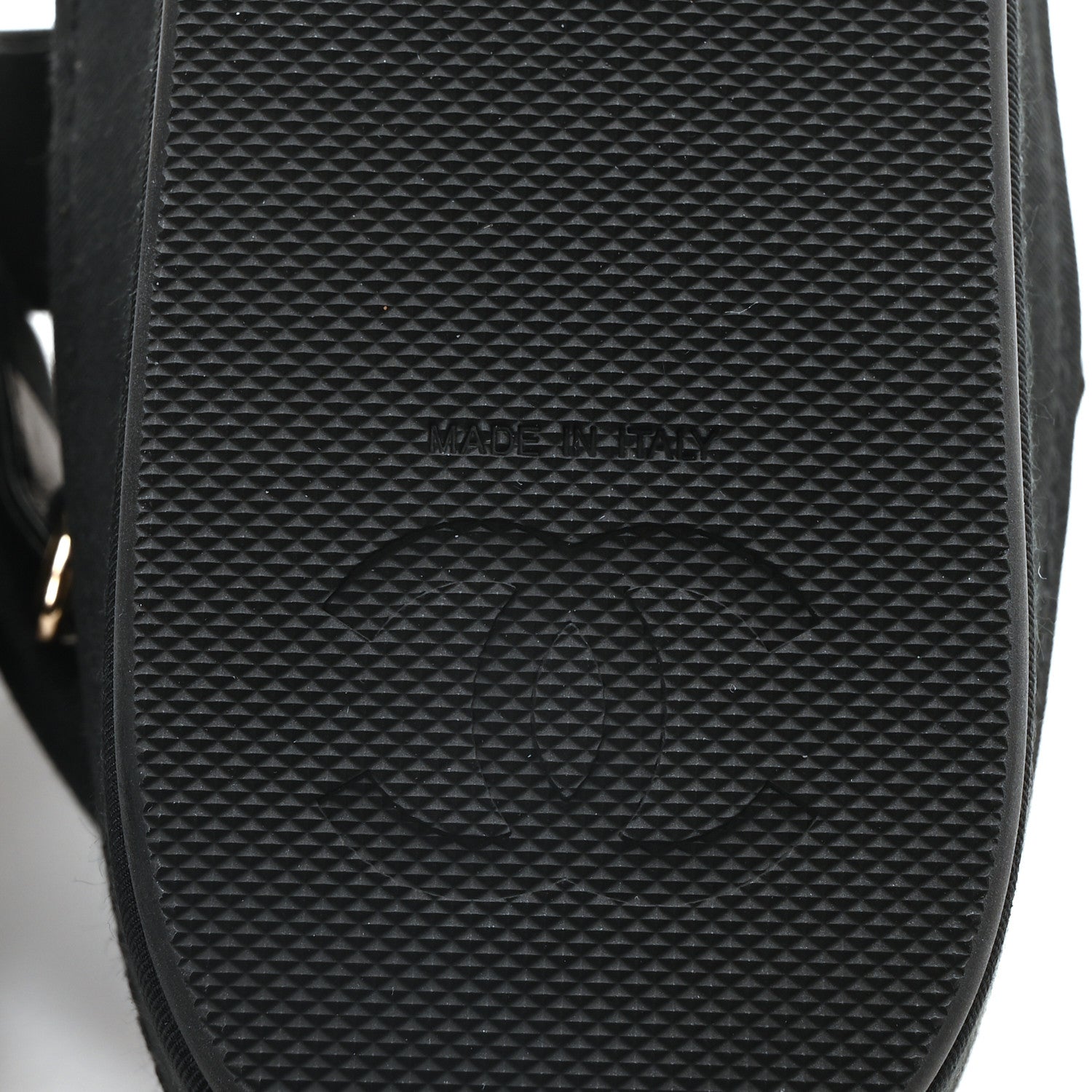 Chanel Grosgrain Crystal Logo Platform Sandals 40 Black 7 of 9