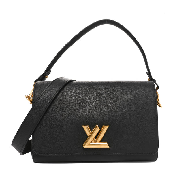 Louis Vuitton Calfskin Soft Twist Shoulder Bag Black 1681626