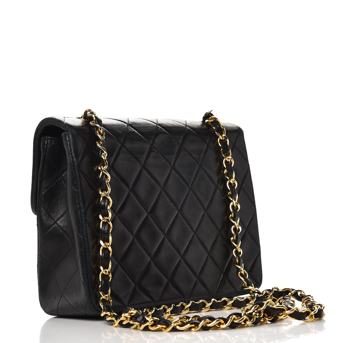 Lambskin Quilted Small Flap Black