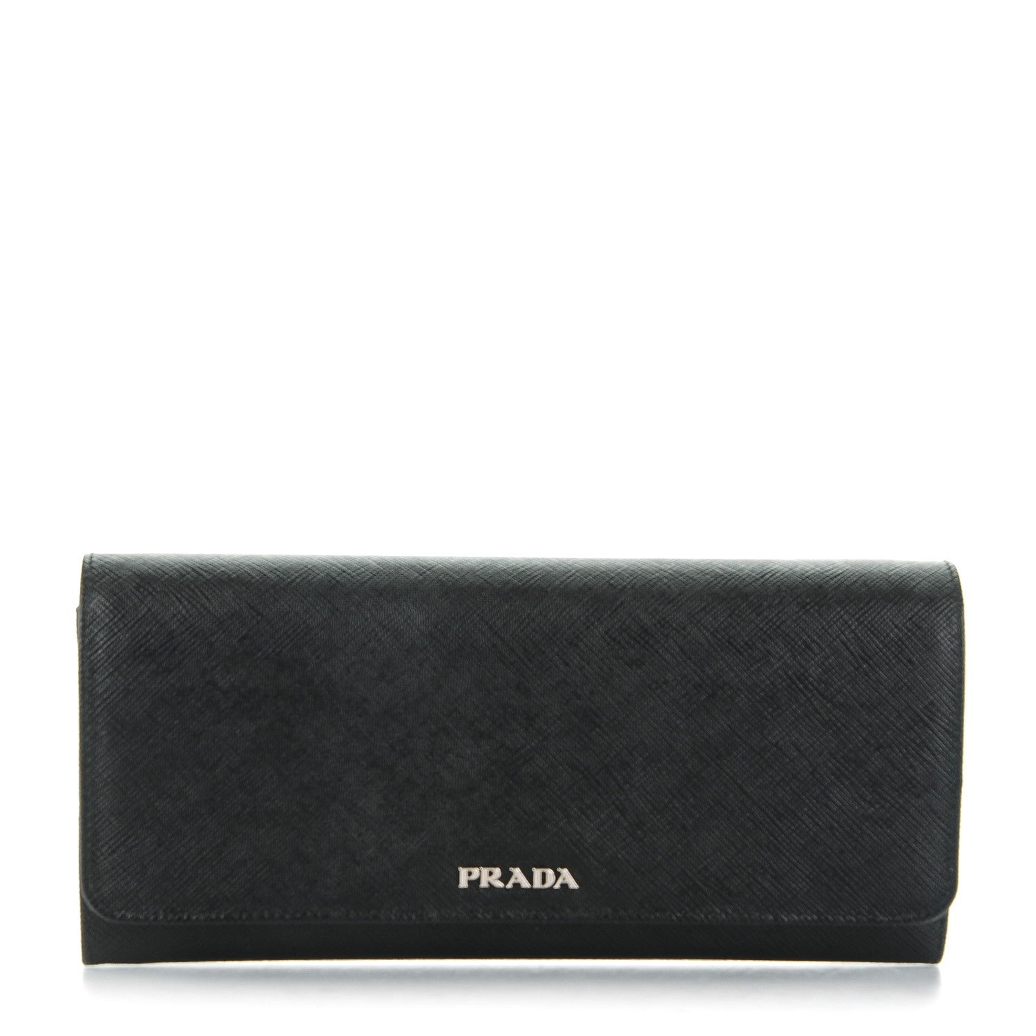 Prada Saffiano Bi-Color Wallet On Chain Nero Black Fuoco 1 of 7