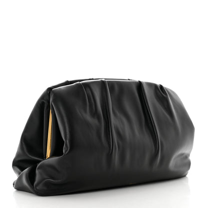 Celine Calfskin Pleated French Lock Clutch Black 3 of 7