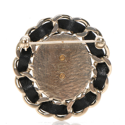 Chanel Lambskin Chain CC Brooch Black Gold 6 of 8