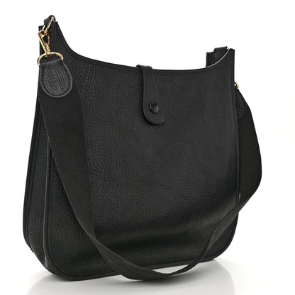 Hermes Taurillon Clemence Evelyne II GM Black 3 of 10