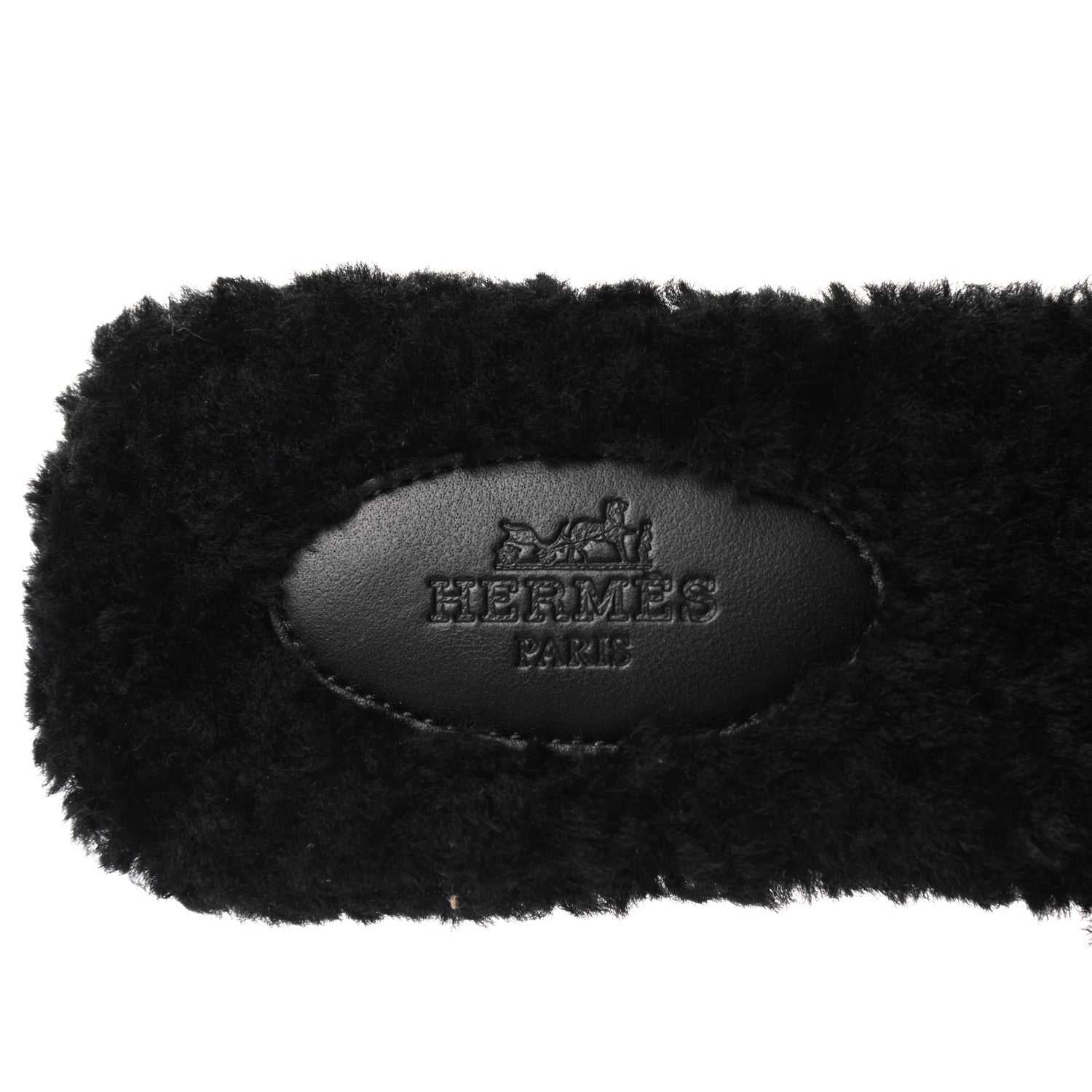 Hermes Woolskin Oran Sandals 37 Black 7 of 8